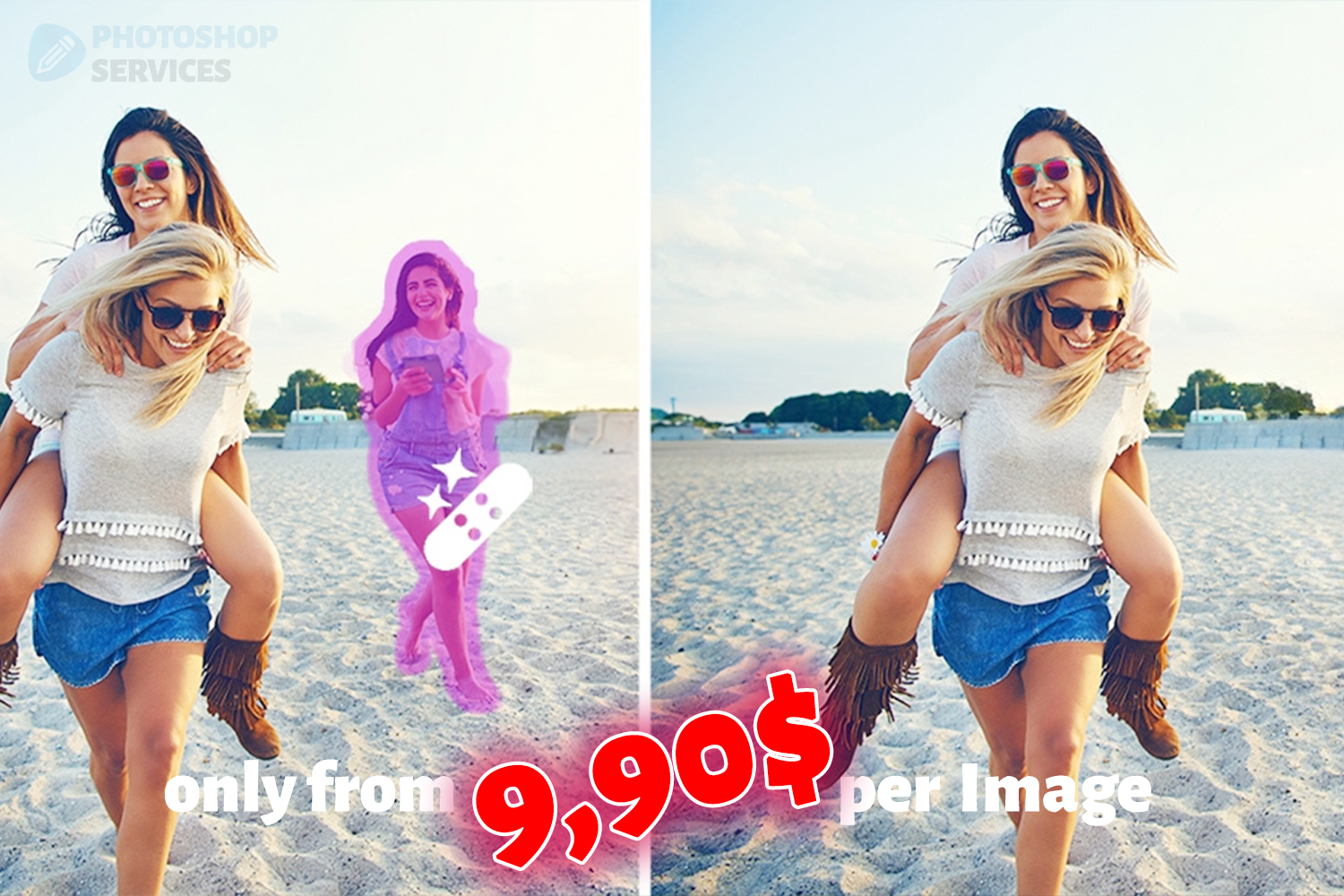 Professional Photoshop background removal service to create clean, isolated images.